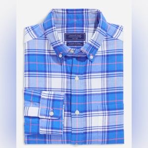 vineyard vines | Plaid Island Twill Sport Shirt | Blue / Ocean Sky | XLT